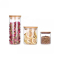 Food grade nuts coffee spice storage jar with bamboo lid BJ-06A